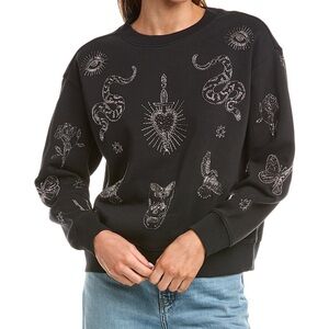 ALLSAINTS Pippa Embellished Relaxed Fit Sweatshirt In Black
